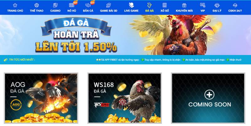 Bước 2: Chọn mục Đá Gà