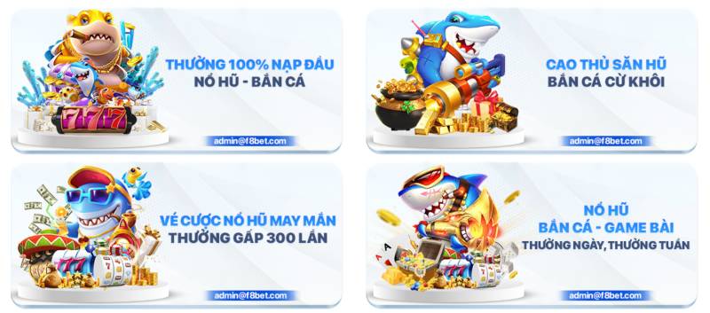 Nổ Hũ F8Bet - Cơ Hội Trúng Jackpot Chỉ 1 Vòng Quay 4 Khuyến Mãi Nổ Hũ F8Bet