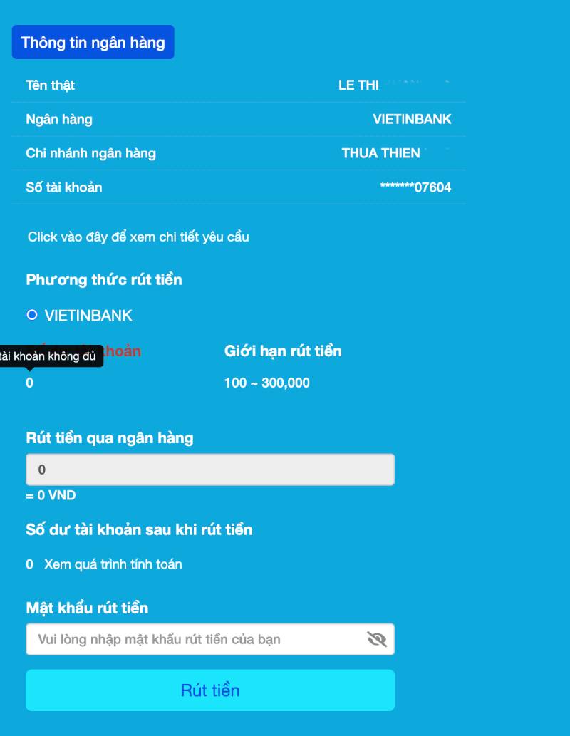 Quy Trinh Rut Tien Qua Chuyen Khoan Ngan Hang